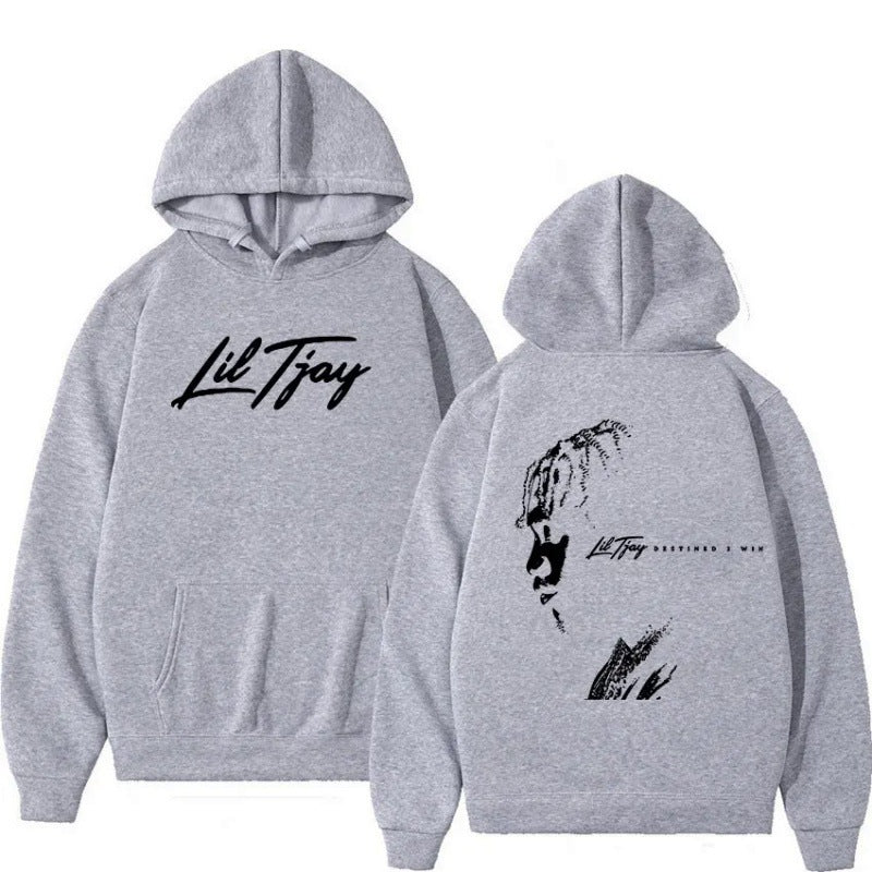 Lil Tjay graphic hoodie “Destined” design – black unisex streetwear pullover.

