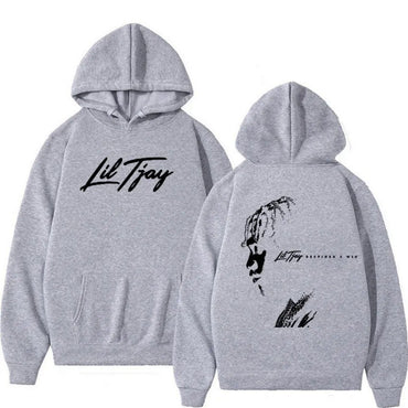 Lil Tjay graphic hoodie “Destined” design – black unisex streetwear pullover.

