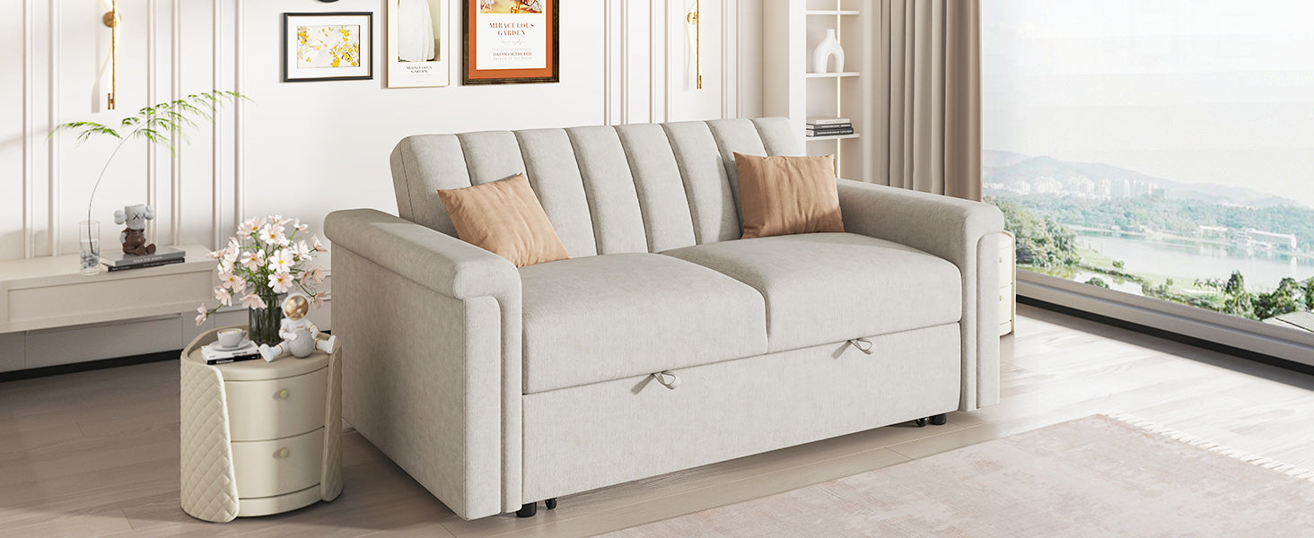 U Style Convertible Sofa With Pull Out Bed