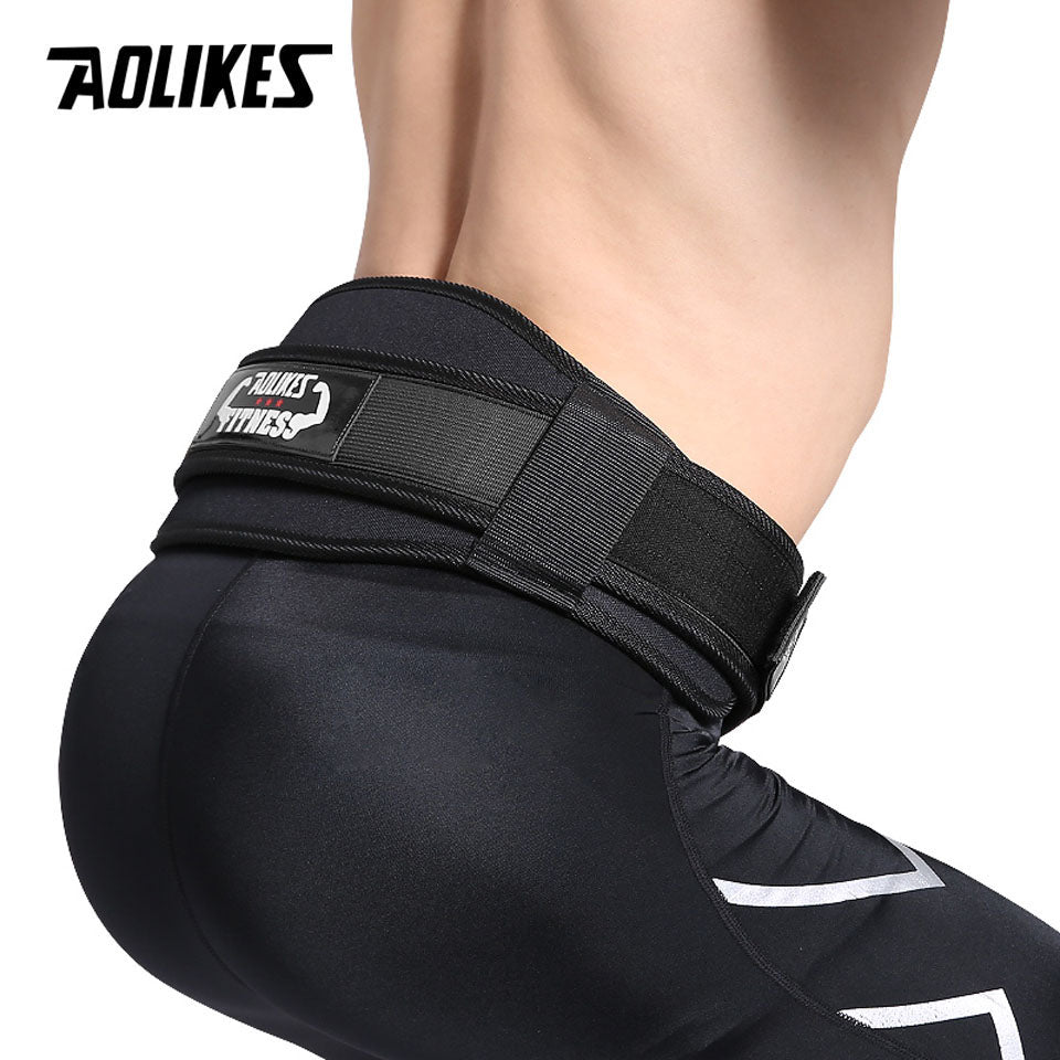 Weightlifting squat training belt made from durable, supportive material, designed to provide core stability and protect the lower back during heavy squats and lifting exercises