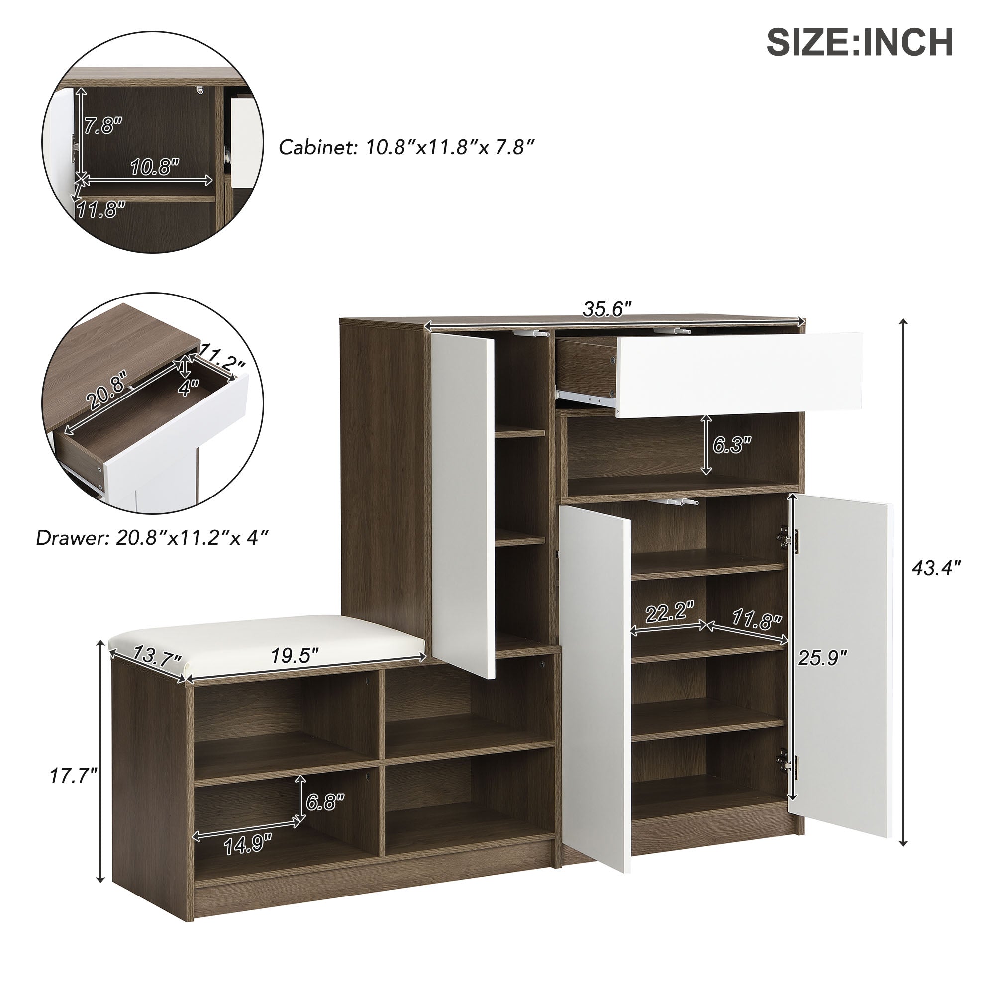 “2-in-1 shoe storage platform cabinet – multifunctional organizer for shoes and entryway essentials – Hot Deal Warehouse home furniture”

