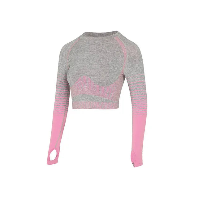 "Women’s seamless yoga set consisting of a high-waisted, form-fitting pair of leggings paired with a matching sports bra. The set features a smooth, stretchy, and breathable fabric, designed in a minimalist style for maximum comfort and flexibility during yoga or fitness activities."