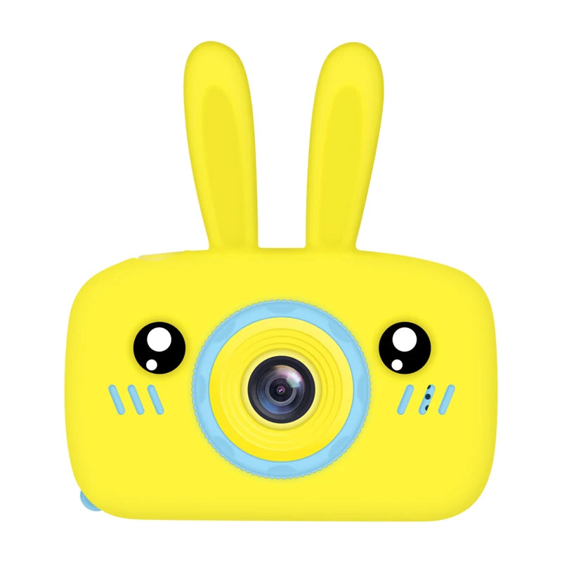 Cute kids' digital cartoon camera with HD lens and 2-inch display for photo and video.

