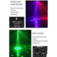 9-eye RGB LED DJ disco light with remote control and DMX port