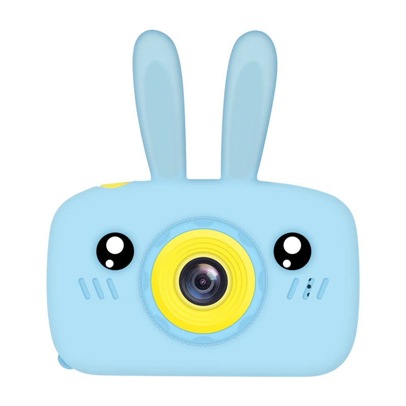 Cute kids' digital cartoon camera with HD lens and 2-inch display for photo and video.

