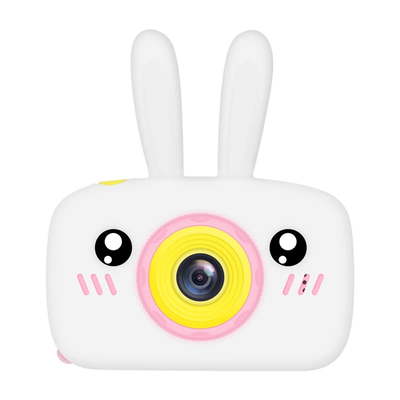 Cute kids' digital cartoon camera with HD lens and 2-inch display for photo and video.

