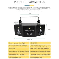 9-eye RGB LED DJ disco light with remote control and DMX port