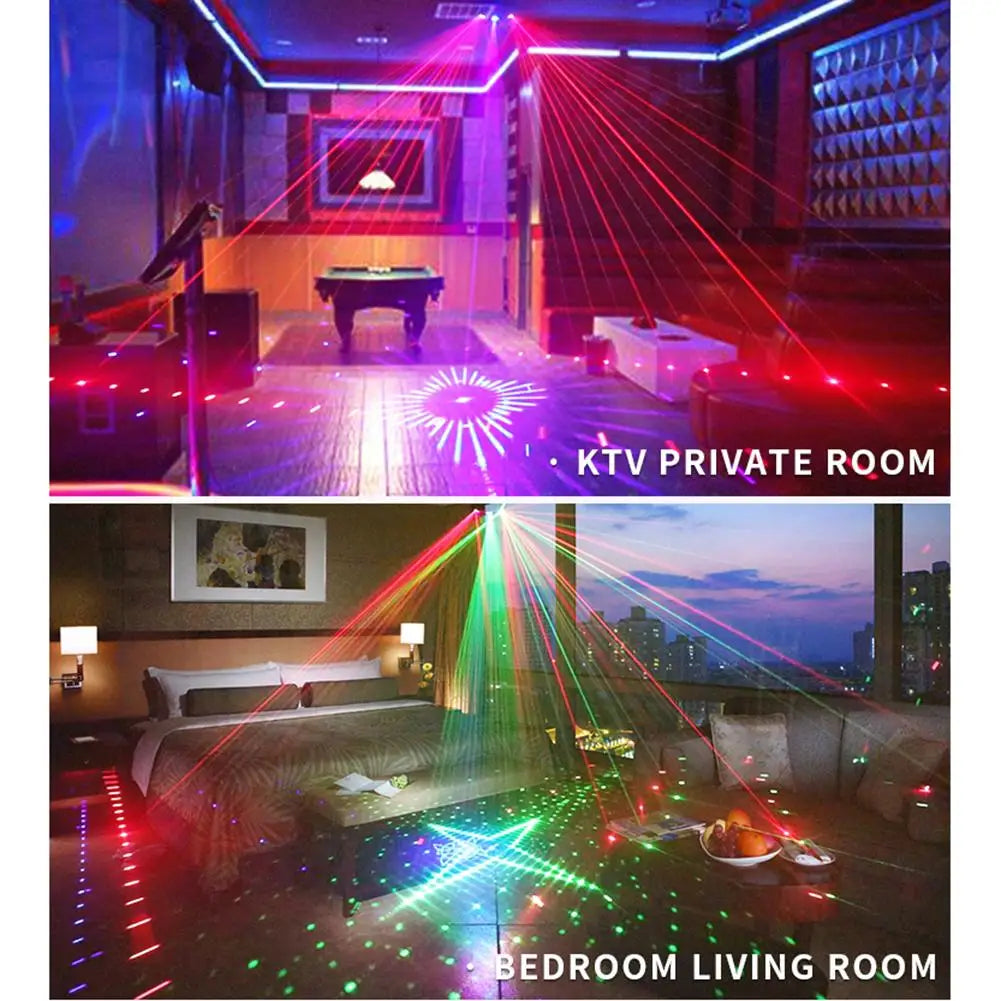 9-eye RGB LED DJ disco light with remote control and DMX port