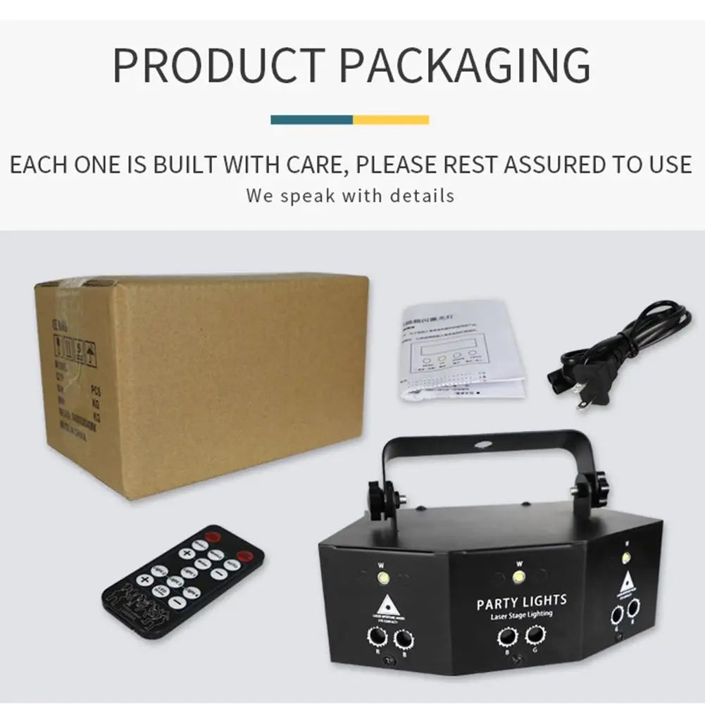 9-eye RGB LED DJ disco light with remote control and DMX port