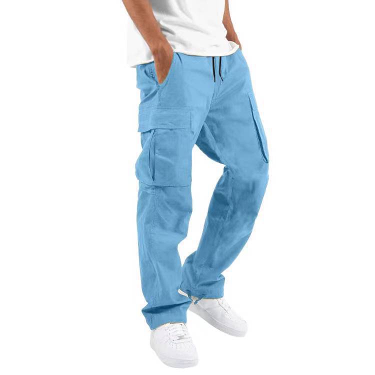 Durable and stylish multi-pocket casual trousers with a drawstring waistband, perfect for work, travel, and everyday use.