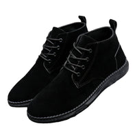 High-top British Men's Casual Leather Shoes with premium leather upper and durable rubber sole for enhanced comfort and style.








