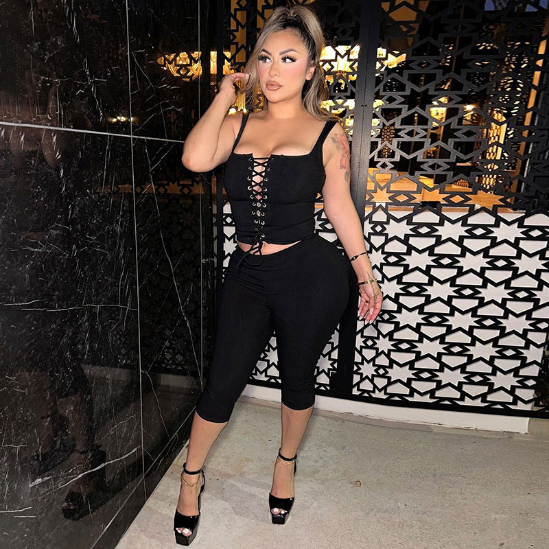 Izzy Lace-up Shorts Suit