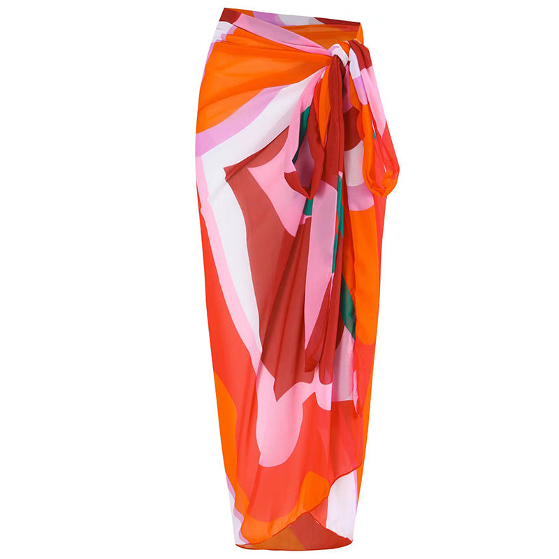 Black and White Printing Color Contrast Shoulder Belt Jumpsuit – Modern design with a unique shoulder belt and breathable sunscreen gauze skirt for a comfortable, chic look.








