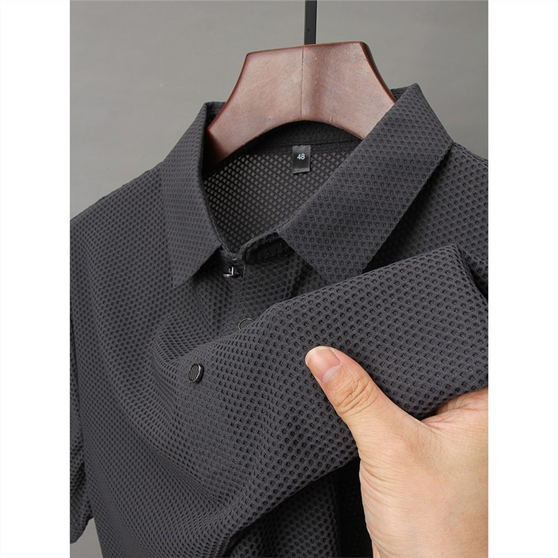 “Fashion Ice Silk Men’s Short Sleeved T-Shirt – ultra-soft, cooling men’s tee designed for comfort and breathability – Hot Deal Warehouse menswear”
