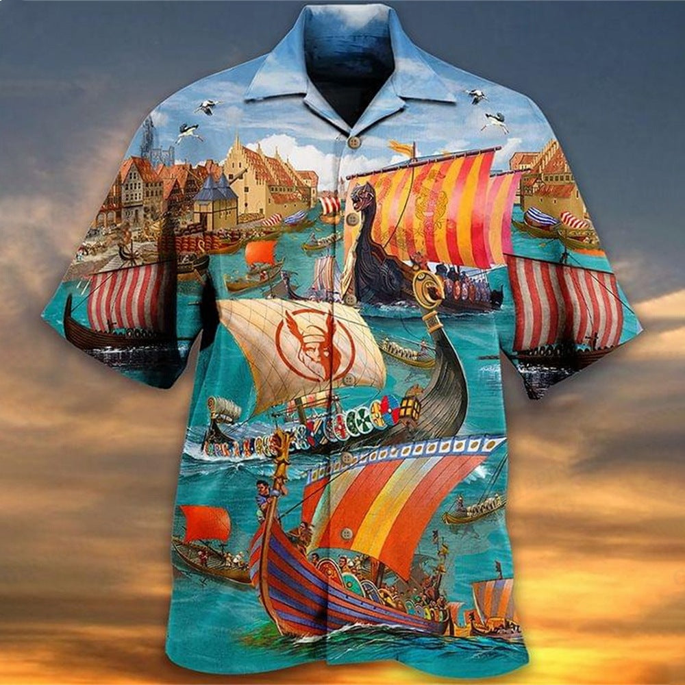 “Fashion Bus Pattern Summer Men’s Casual Shirt – fun men’s shirt with a playful bus print, perfect for summer and casual outings – Hot Deal Warehouse menswear”








