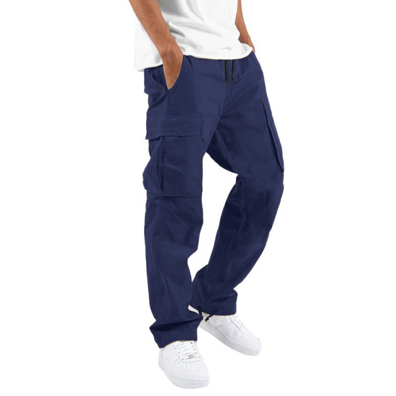 Durable and stylish multi-pocket casual trousers with a drawstring waistband, perfect for work, travel, and everyday use.