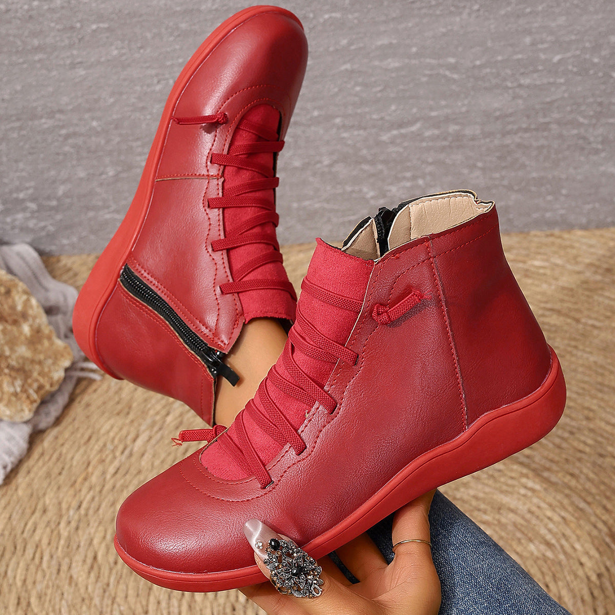 Step out in style with plus-size British Martin boots for women. Casual combat ankle boots with roomy fit, bold design, and all-day comfort.


