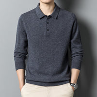 “Fall Casual Polo Collar Long Sleeved Sweater for Men – cozy men’s sweater with a polo collar, ideal for layering and autumn style – Hot Deal Warehouse menswear”
