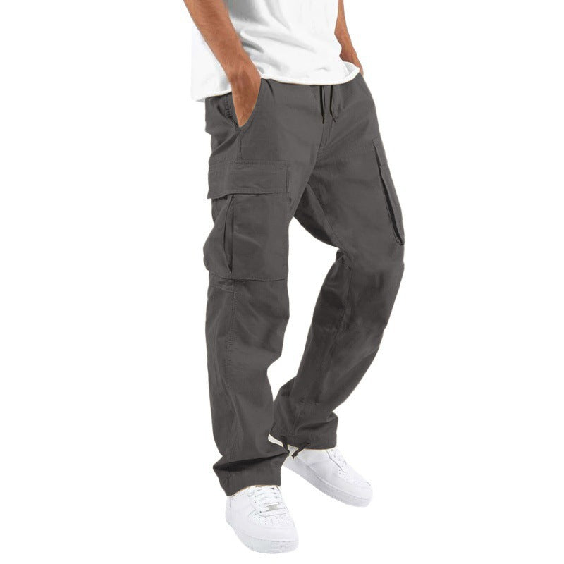 Durable and stylish multi-pocket casual trousers with a drawstring waistband, perfect for work, travel, and everyday use.