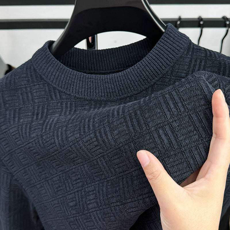 Warm Leisure Round Neck Fashion Men's Top, Comfortable and Stylish for Everyday Wear