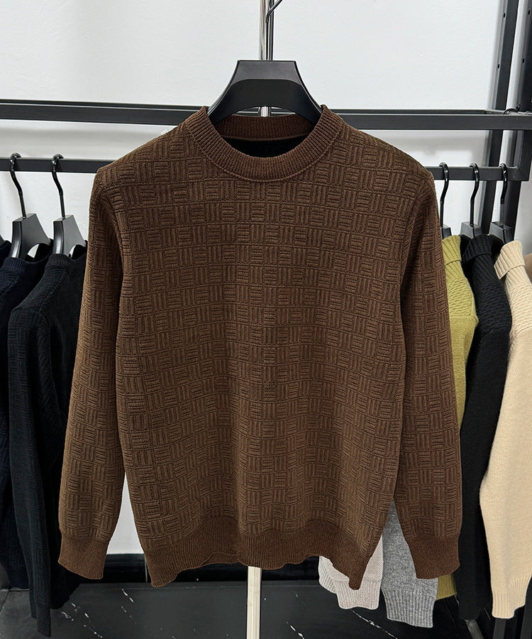 Warm Leisure Round Neck Fashion Men's Top, Comfortable and Stylish for Everyday Wear