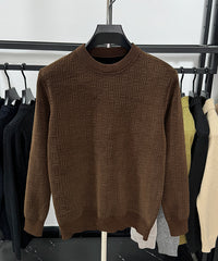 Warm Leisure Round Neck Fashion Men's Top, Comfortable and Stylish for Everyday Wear