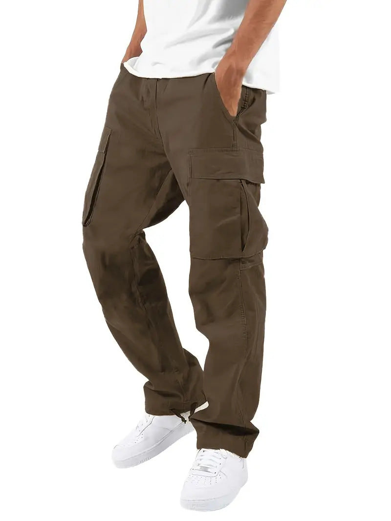 Durable and stylish multi-pocket casual trousers with a drawstring waistband, perfect for work, travel, and everyday use.