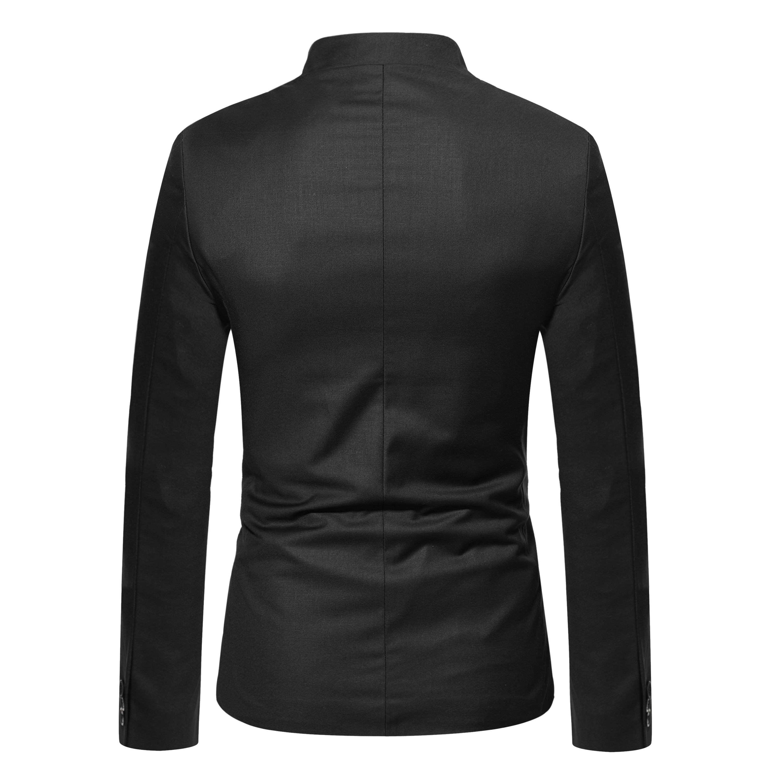 Men’s Stand Collar Suit Slim Jacket – Modern Tailored Fit for a Sharp & Sophisticated Look.