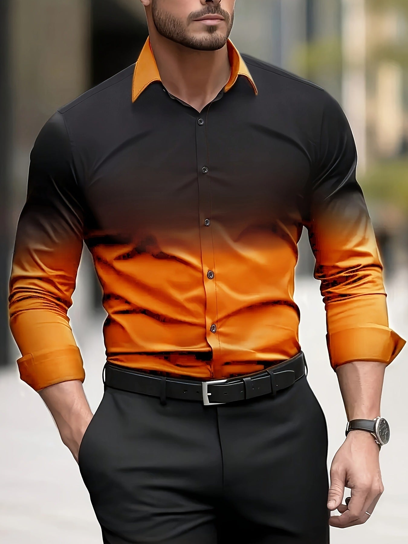 Personality New Casual Trend Men’s Shirt – A trendy, breathable shirt offering modern style and comfort for any casual occasion.








