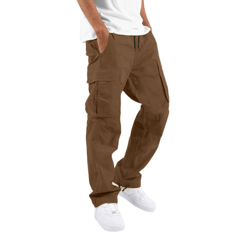 Durable and stylish multi-pocket casual trousers with a drawstring waistband, perfect for work, travel, and everyday use.