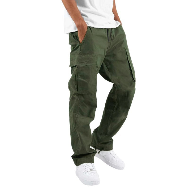 Durable and stylish multi-pocket casual trousers with a drawstring waistband, perfect for work, travel, and everyday use.