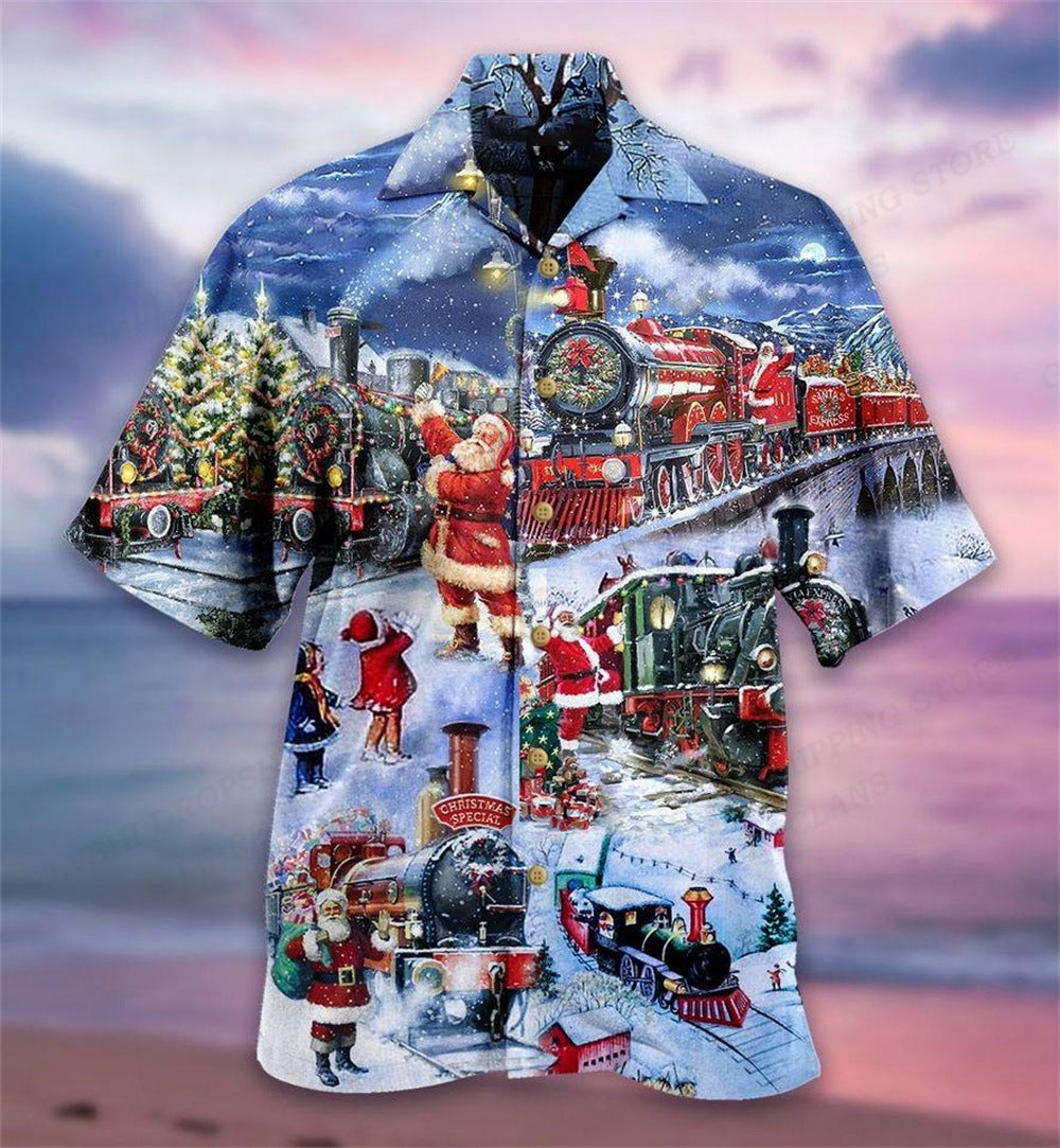 “Fashion Bus Pattern Summer Men’s Casual Shirt – fun men’s shirt with a playful bus print, perfect for summer and casual outings – Hot Deal Warehouse menswear”








