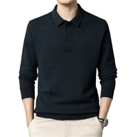 “Fall Casual Polo Collar Long Sleeved Sweater for Men – cozy men’s sweater with a polo collar, ideal for layering and autumn style – Hot Deal Warehouse menswear”
