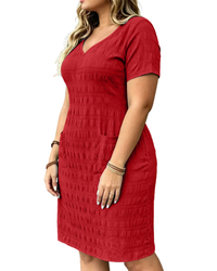 flattering V-neck dress women