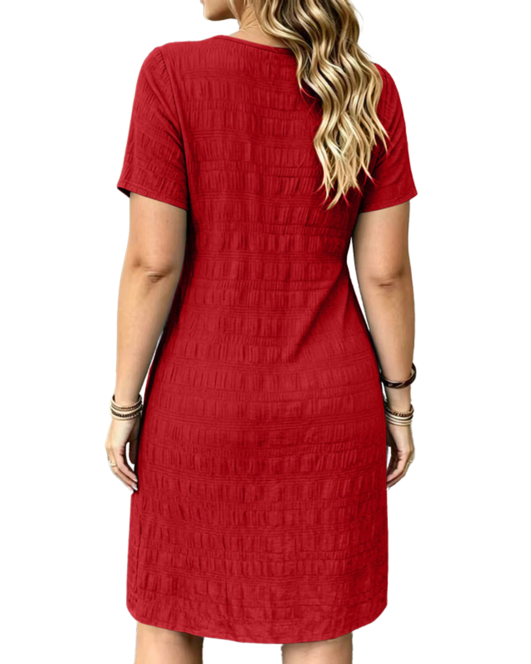 flattering V-neck dress women