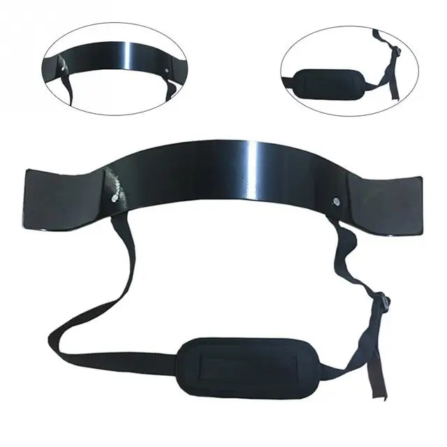 Weightlifting arm blaster made from sturdy metal, designed to support the arms and isolate the biceps during curls, helping improve form and maximize muscle engagement.