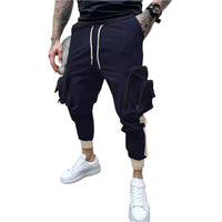 Casual tapered overalls with a zipper closure, color-blocked design, and multiple pockets for a stylish and functional look.