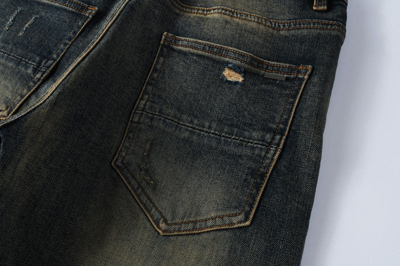 Distressed Dark-Wash Jeans Hot Deal Warehouse