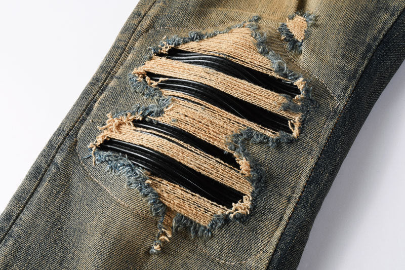 Distressed Dark-Wash Jeans Hot Deal Warehouse