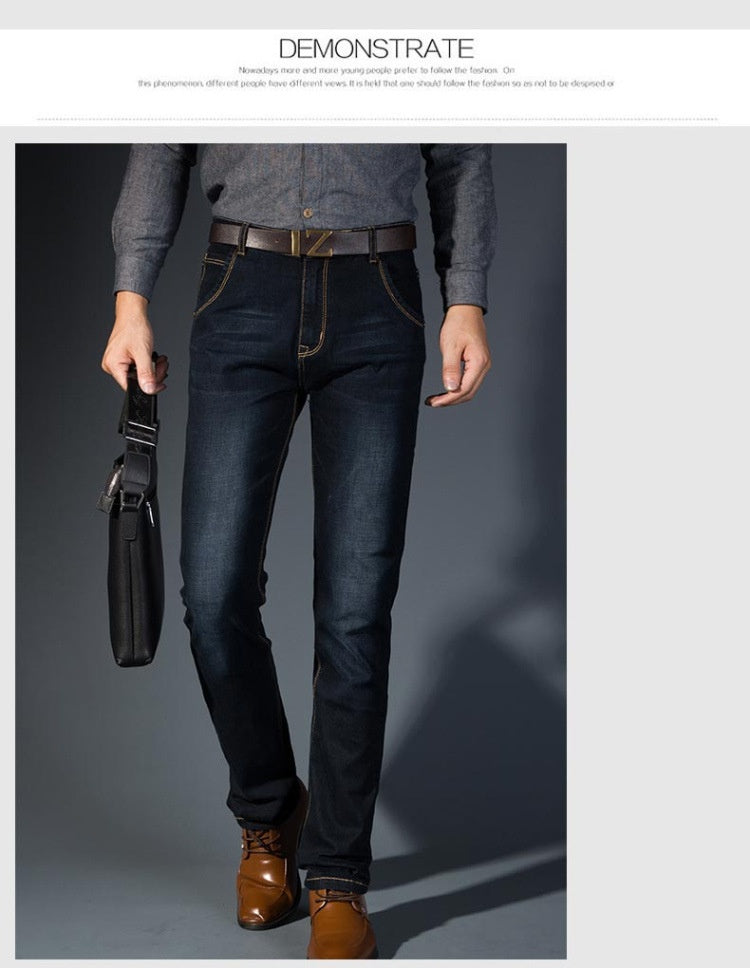 High-elasticity Loose-fit Straight-leg Plus-size Jeans Hot Deal Warehouse