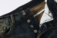 Distressed Dark-Wash Jeans Hot Deal Warehouse