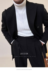Spring Italian Double Breasted Suit – Elegant and Tailored Suit for Men.








