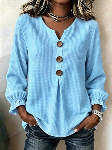 V-neck waffle top women online