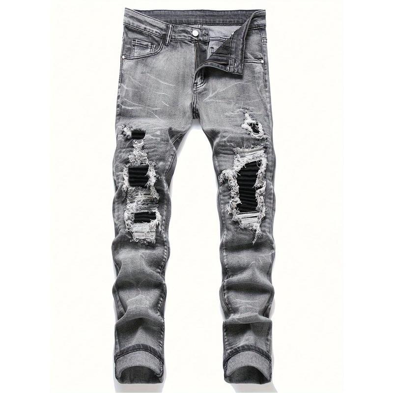 Men's Gray Stretch Denim Jeans