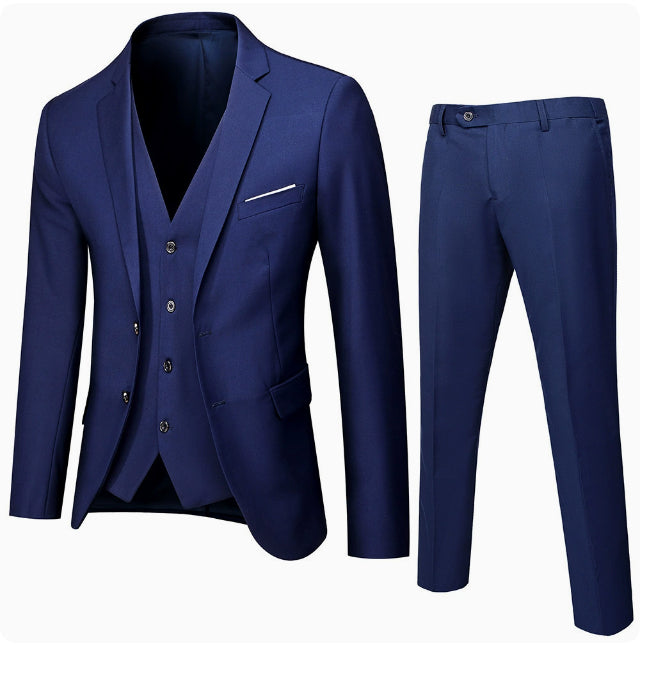 Men’s Business Cotton Blend Casual Suit – Modern Tailored Fit with a Classic Two-Button Design.








