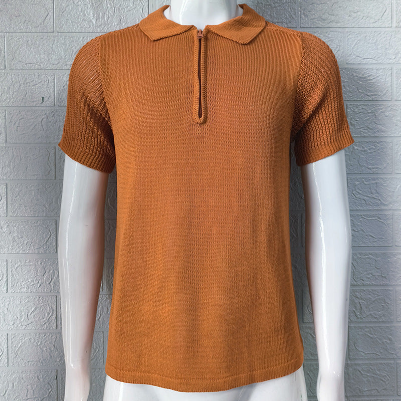 Men’s Slim-Fit Summer Knit Top – Lightweight, breathable, and stylish short-sleeve knit for warm-weather comfort.
