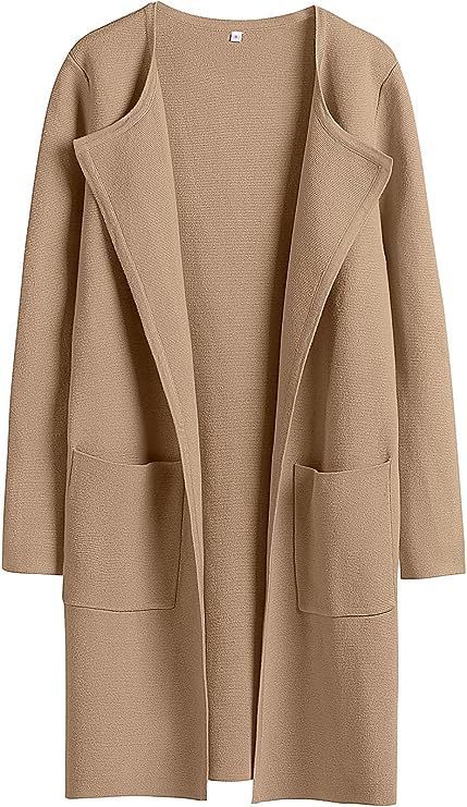 Women's Slim Fit Woolen Mid-Length Coat with Pockets and Lapel – Autumn & Winter Fashion

