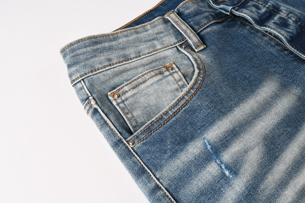 Slim-Fit Ripped Jeans Hot Deal Warehouse