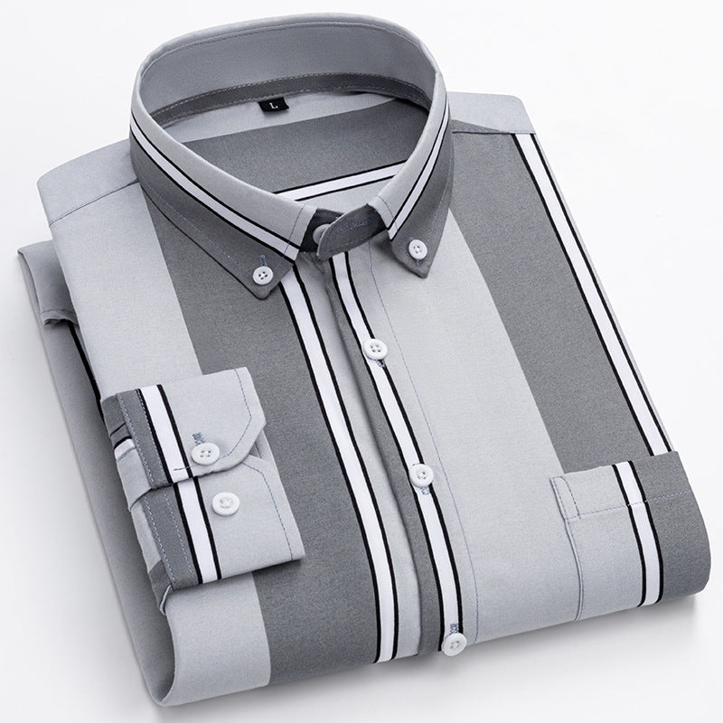 Men's Casual Long Sleeve Wide Striped Shirt with bold stripes for a comfortable and stylish fit.








