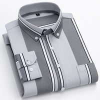 Men's Casual Long Sleeve Wide Striped Shirt with bold stripes for a comfortable and stylish fit.








